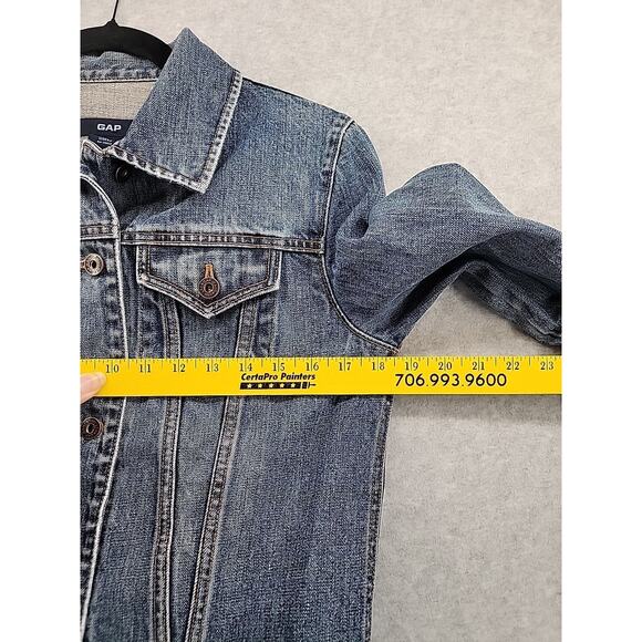GAP Y2K Denim Jean Jacket‎ Women's Size Medium 100% Cotton With Faded Wash 2002 - Picture 11 of 16